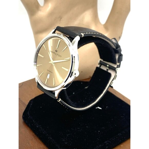 Hamilton Men's Watch H38525721 Swiss Automatic Beige Dial Leather Band 40mm - Picture 2 of 16